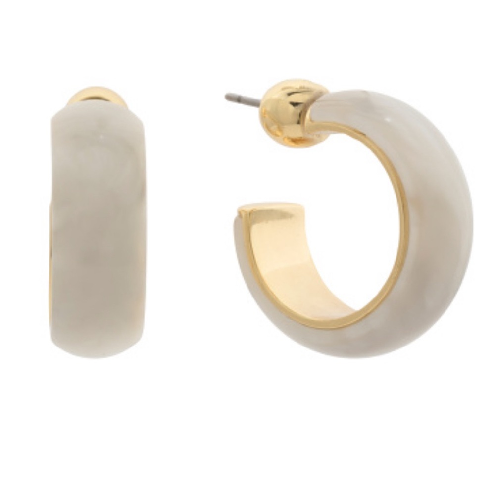 Gorjana Paseo Small Hoops - White Marble - NWT